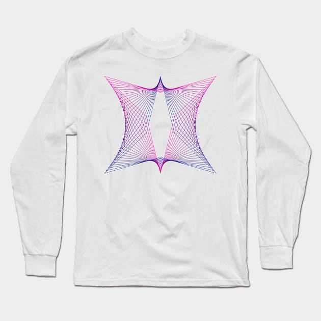 Abstract Geometric Shape Neon Color Long Sleeve T-Shirt by ddtk